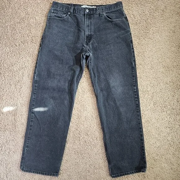 Levis 550 Relaxed Fit Taper Jeans Mens Tag 36x30 Act 35x28.5 Black Faded Wash - Picture 1 of 11